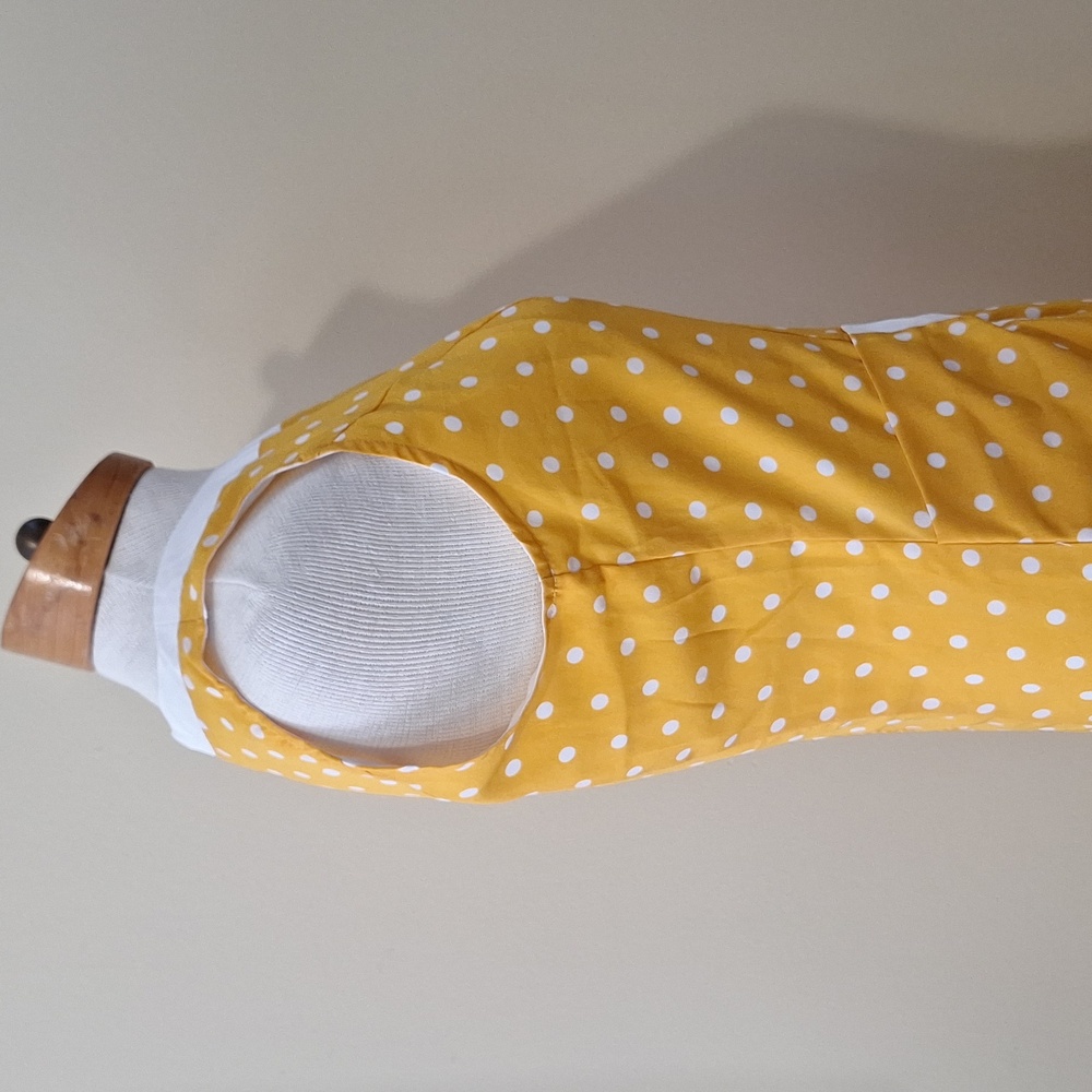 Unique Vintage Style Yellow Polka Dot Dress Smak Parlour Sized Medium - Picture 4 of 6